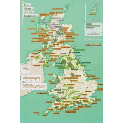 Maps International Ltd The Great British Outdoors - Collect and Scratch Map