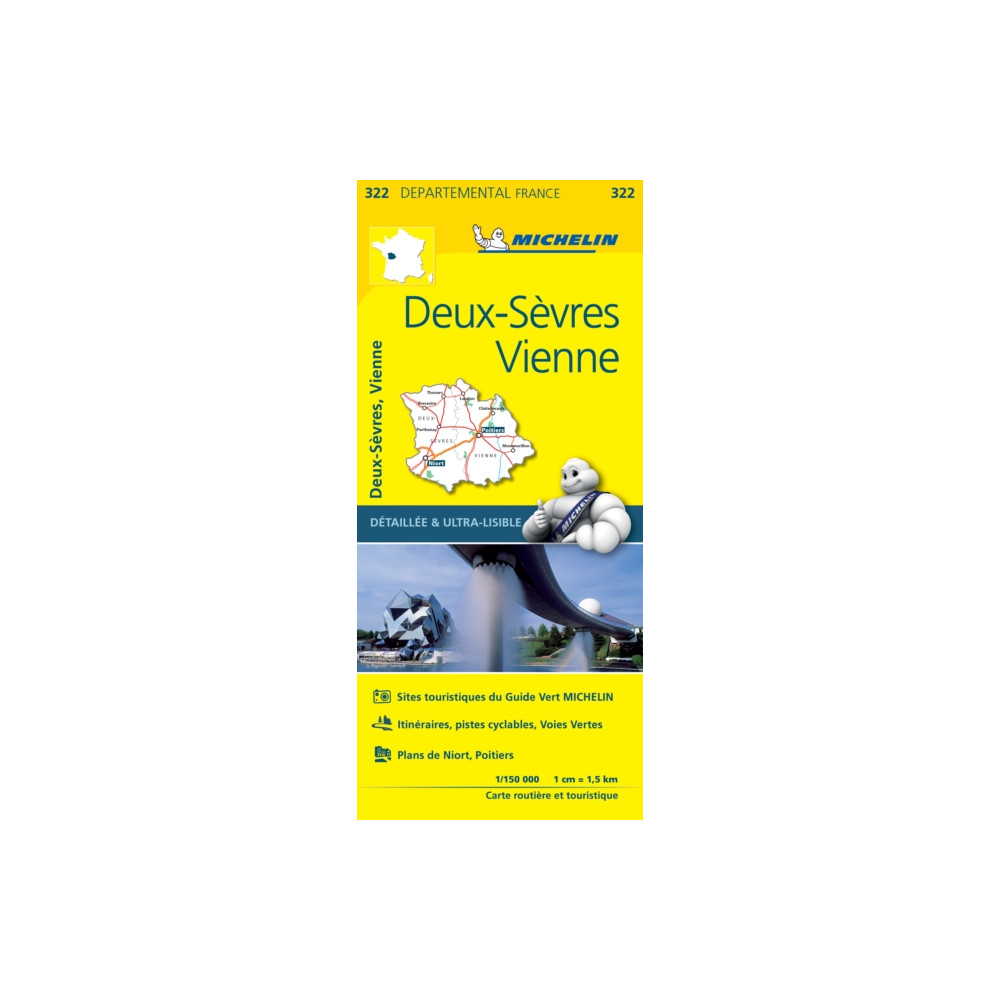 Produktbild för Deux-Sevres, Vienne - Michelin Local Map 322
