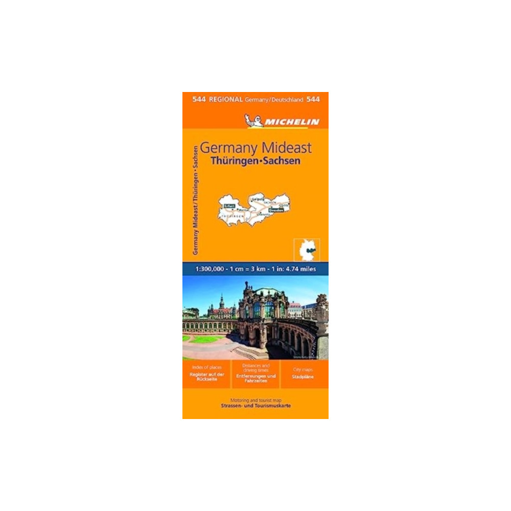 Produktbild för Germany Mideast - Michelin Regional Map 544