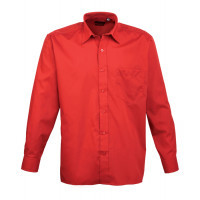 Premier Long Sleeve Poplin Shirt Red
