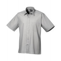 Premier Short Sleeve Poplin Shirt Silver