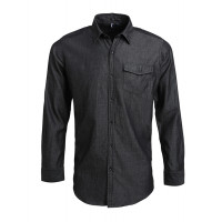 Premier Jeans stitch denim shirt Black Denim