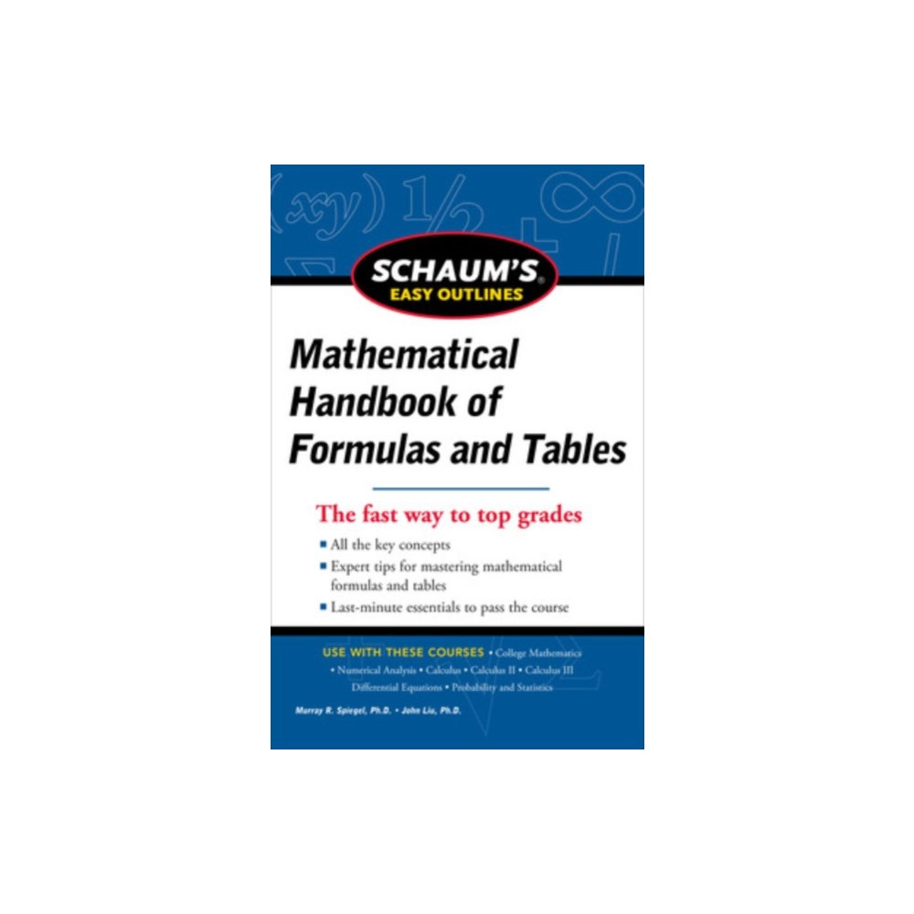 Produktbild för Schaum's Easy Outline of Mathematical Handbook of Formulas and Tables, Revised Edition (häftad, eng)