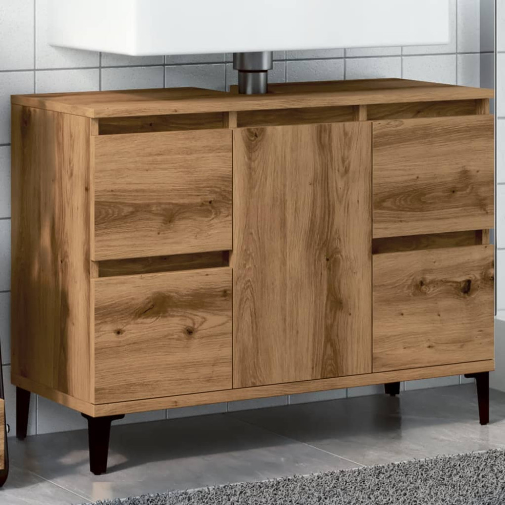 Produktbild för Tvättställsskåp artisan ek 80x33x60 cm konstruerat trä