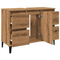 Produktbild för Tvättställsskåp artisan ek 80x33x60 cm konstruerat trä