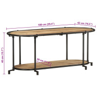 Produktbild för Tv-bänk 100x42x40 cm massivt grovt mangoträ