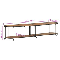 Produktbild för Tv-bänk 200x42x40 cm massiv akaciaträ