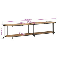 Produktbild för Tv-bänk 200x42x40 cm massivt grovt mangoträ