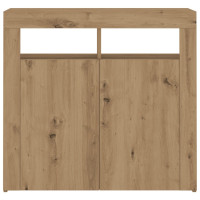 Produktbild för Skänk med LED-belysning artisan ek 80x35x75 cm konstruerat trä