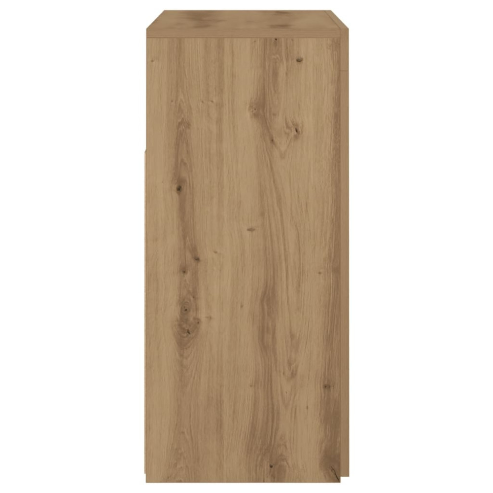 Produktbild för Skänk med LED-belysning artisan ek 80x35x75 cm konstruerat trä