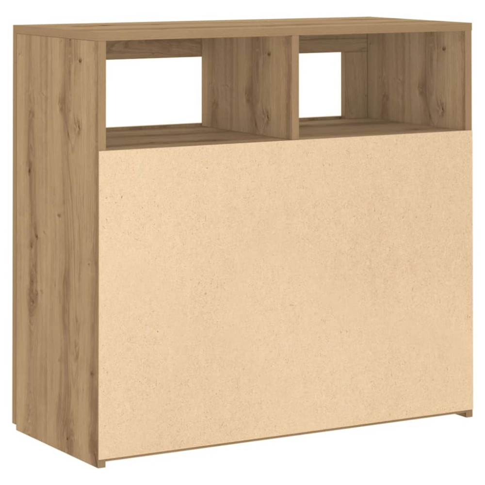 Produktbild för Skänk med LED-belysning artisan ek 80x35x75 cm konstruerat trä