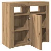 Produktbild för Skänk med LED-belysning artisan ek 80x35x75 cm konstruerat trä