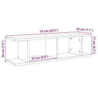 Produktbild för Vägghyllor 2 st artisan ek 75x18x20 cm konstruerat trä