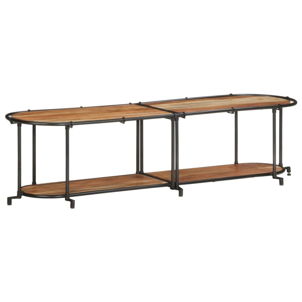 Produktbild för Tv-bänk 160x42x40 cm massiv akaciaträ
