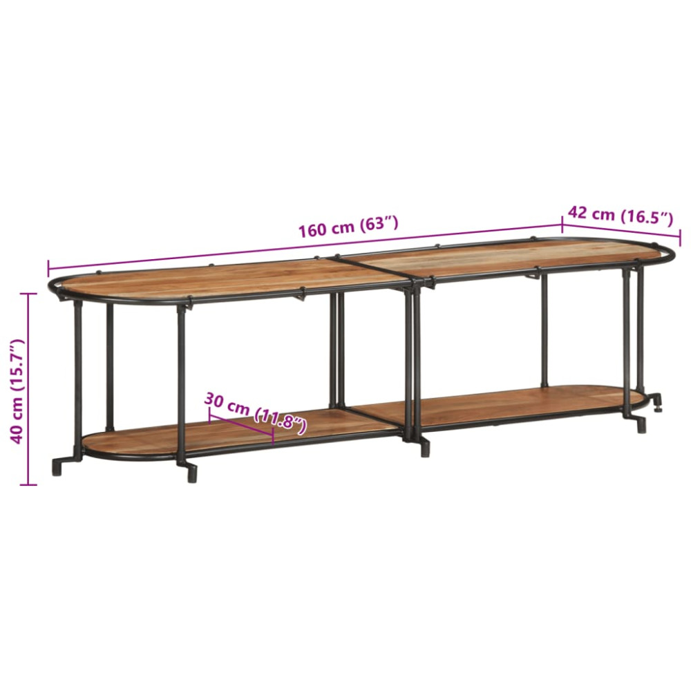 Produktbild för Tv-bänk 160x42x40 cm massiv akaciaträ