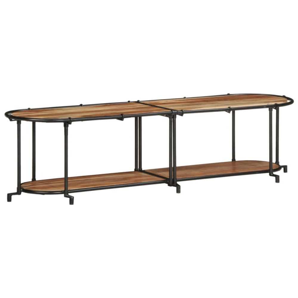 Produktbild för Tv-bänk 160x42x40 cm massiv akaciaträ