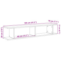 Produktbild för Vägghyllor 2 st åldrat trä 105x18x20 cm konstruerat trä