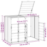 Produktbild för Soptunna för dubbla papperskorgar antracit 144x81x113 cm stål