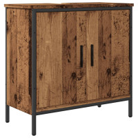 Produktbild för Tvättställsskåp åldrat trä 60x30x60 cm konstruerat trä