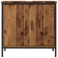 Produktbild för Tvättställsskåp åldrat trä 60x30x60 cm konstruerat trä