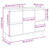 Produktbild för Badrumsskåp gammalt trä 80x33x60 cm konstruerat trä