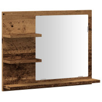 Produktbild för Spegelskåp för badrum åldrat trä 60x10,5x45 cm
