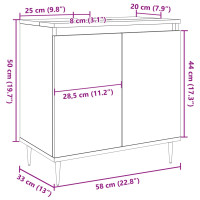 Produktbild för Badrumsskåp artisan ek 58x33x60 cm konstruerat trä