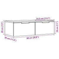 Produktbild för Väggskåp åldrat trä 68x30x20 cm konstruerat trä