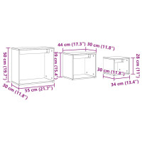 Produktbild för Satsbord 3 st åldrat trä konstruerat trä