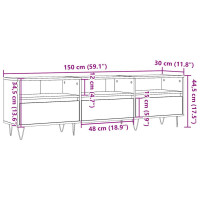 Produktbild för Tv-bänk artisan ek 150x30x44,5 cm konstruerat trä