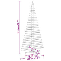 Produktbild för Julgran i trä 210 cm massiv furu