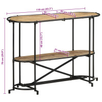 Produktbild för Konsolbord 110x42x76 cm massivt grovt mangoträ