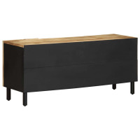 Produktbild för Tv-bänk svart 105x33,5x46 cm massivt grovt mangoträ
