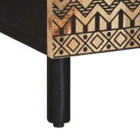 Produktbild för Tv-bänk svart 105x33,5x46 cm massivt grovt mangoträ