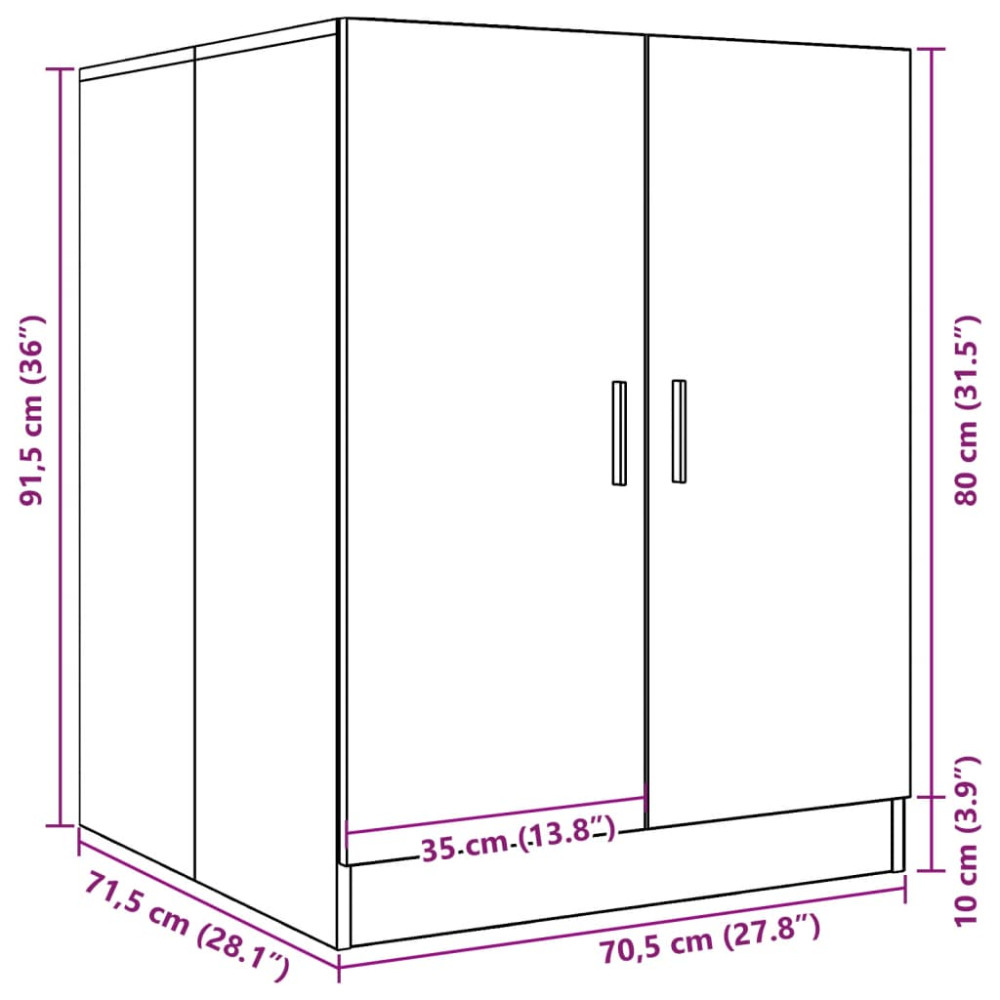 Produktbild för Tvättmaskinsskåp artisan ek 70,5x71,5x91,5 cm
