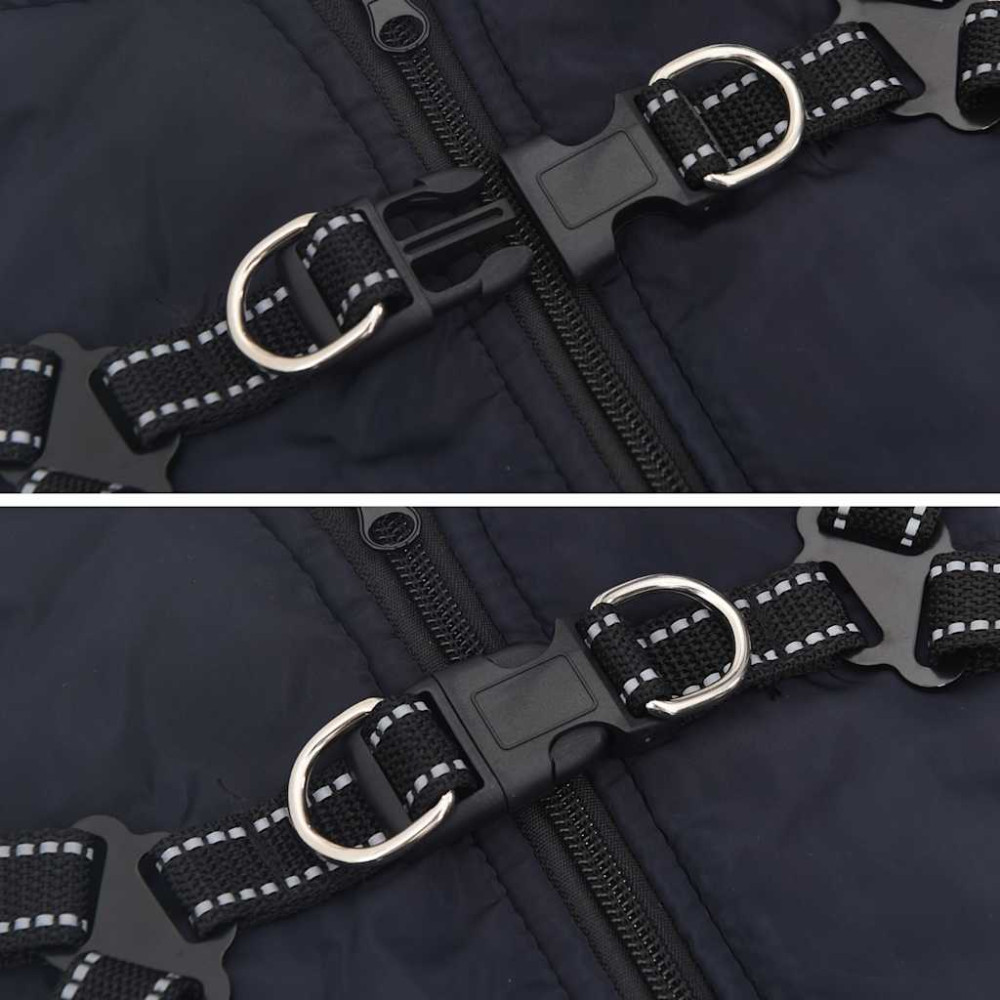Produktbild för Hundtäcke med sele vattentät reflex marinblå L28