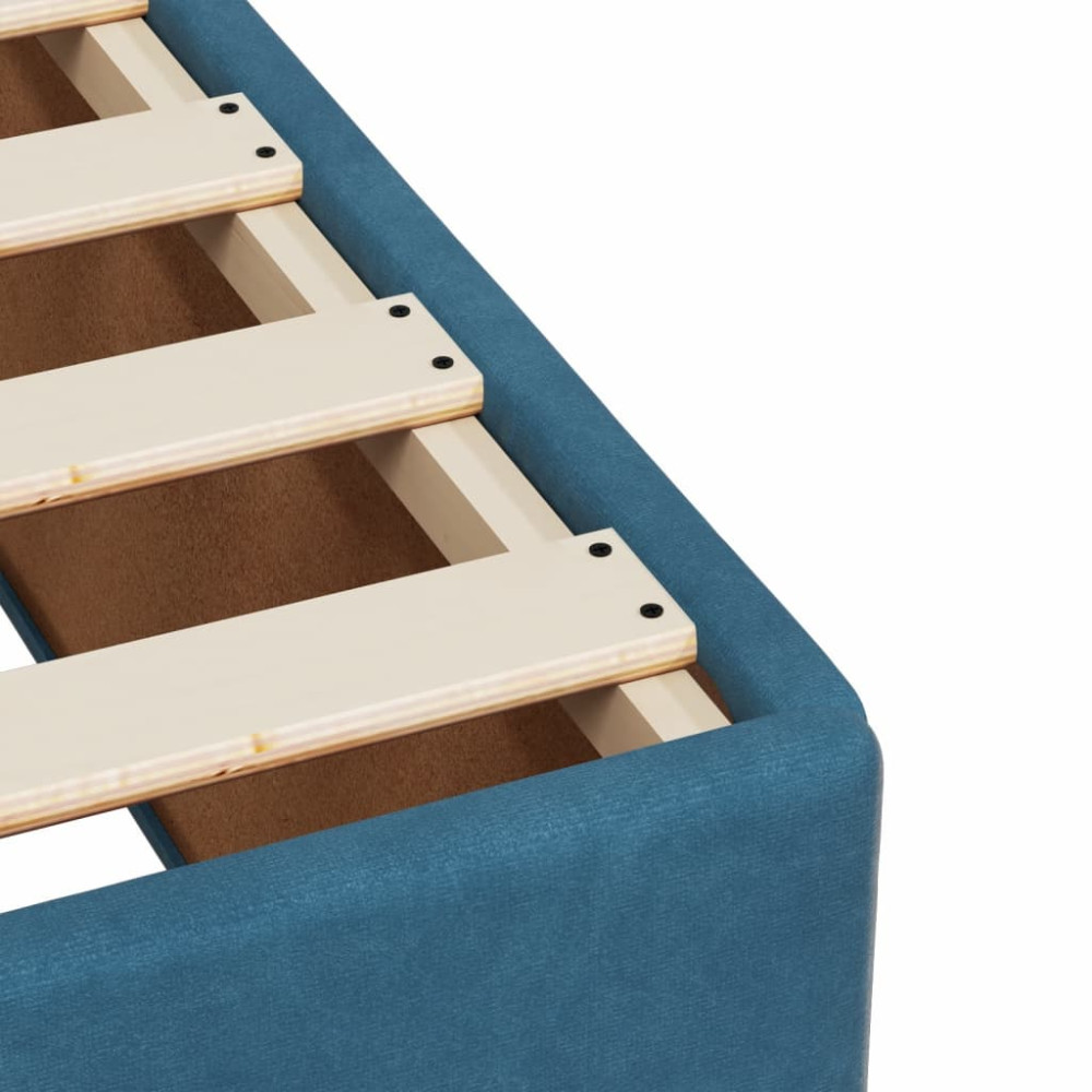 Produktbild för Ramsäng med madrass mörkblå 80x200 cm sammet
