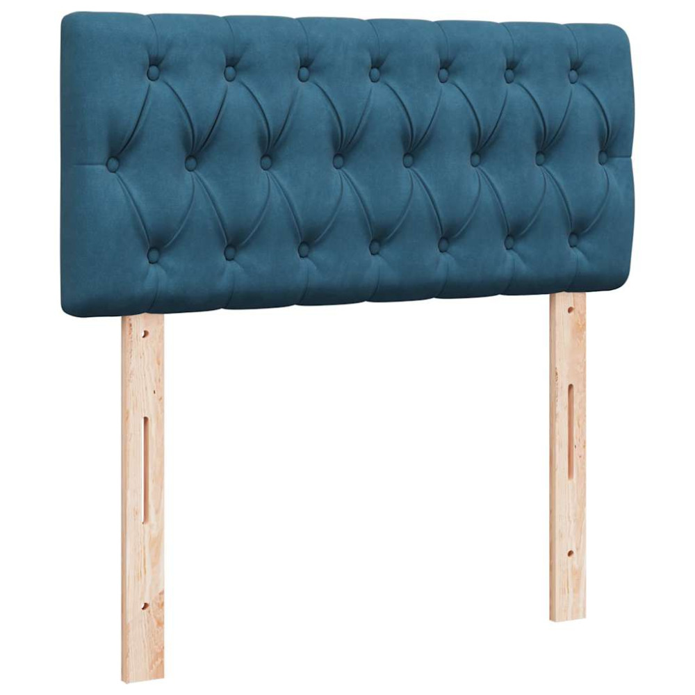 Produktbild för Ramsäng med madrass blå 80x200 cm sammet