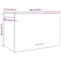 Produktbild för Väggskåp betonggrå 60x31x40 cm konstruerat trä