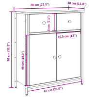 Produktbild för Skänk åldrat trä 70x30x80 cm konstruerat trä