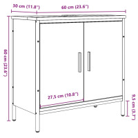 Produktbild för Tvättställsskåp ek 60x30x60 cm konstruerat trä