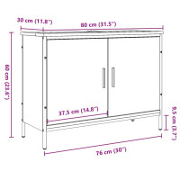 Produktbild för Tvättställsskåp ek 80x30x60 cm konstruerat trä