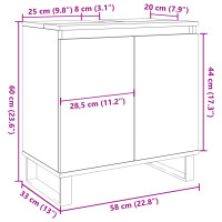 Produktbild för Badrumsskåp betonggrå 58x33x60 cm konstruerat trä