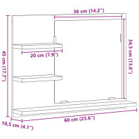 Produktbild för Spegelskåp för badrum artisan ek 60x10,5x45 cm