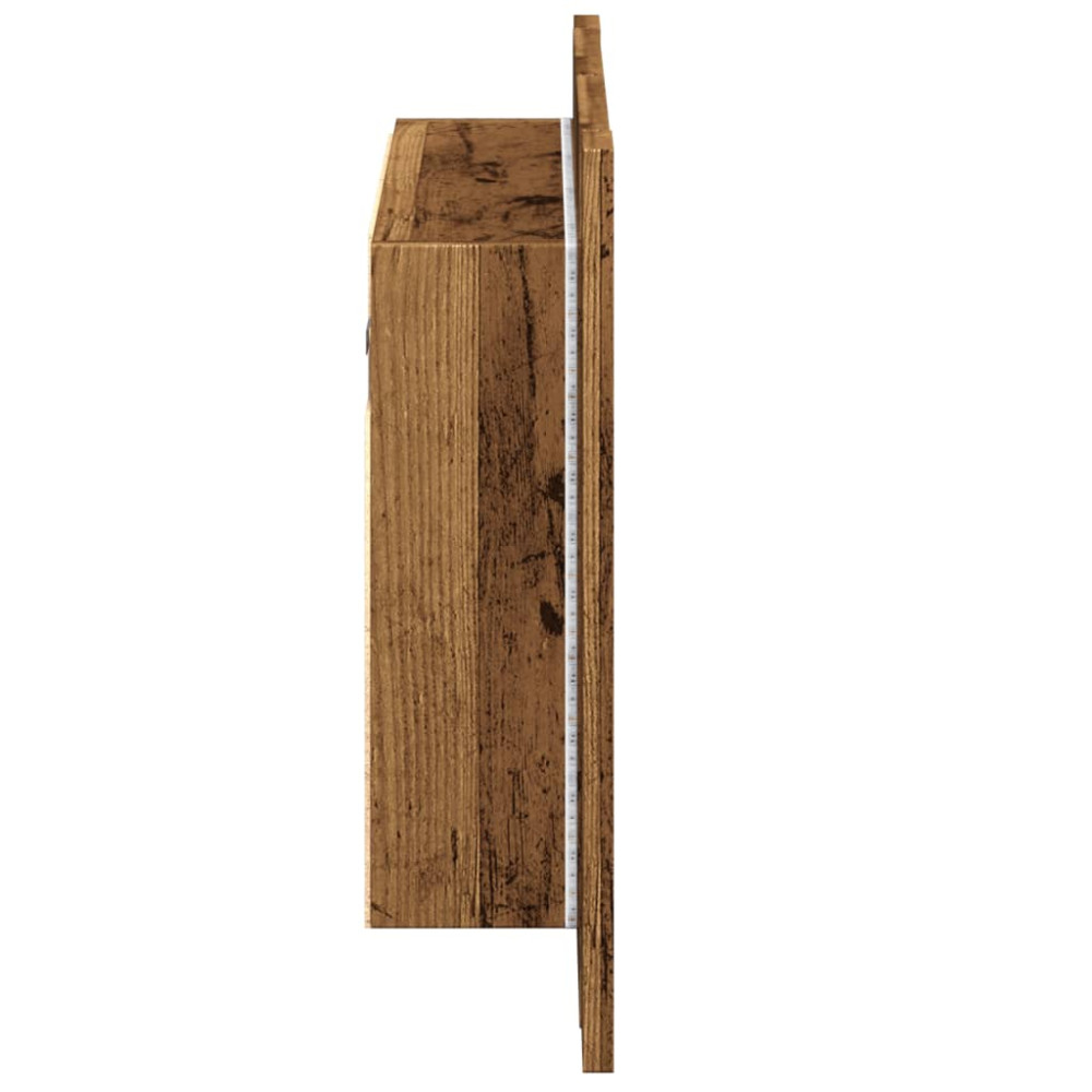 Produktbild för Spegelskåp med LED åldrat trä 60x12x45 cm konstruerat trä