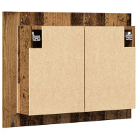 Produktbild för Spegelskåp med LED åldrat trä 60x12x45 cm konstruerat trä