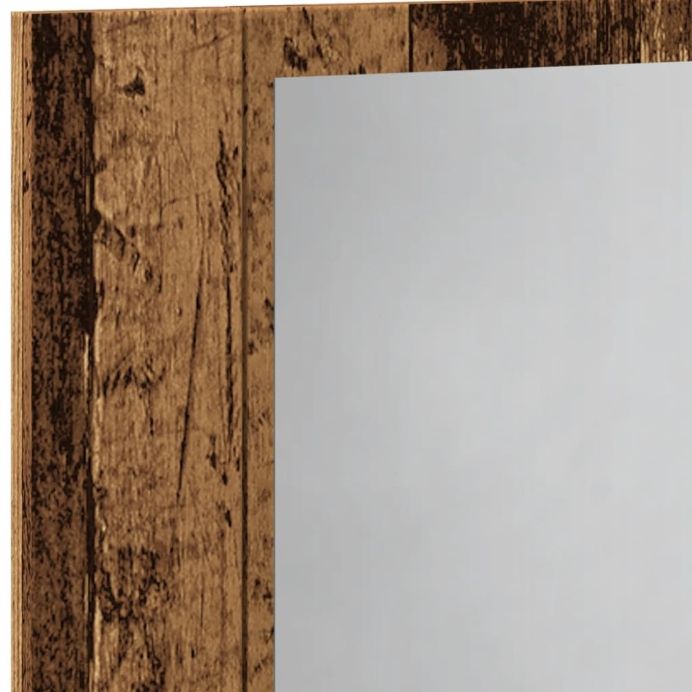 Produktbild för Spegelskåp med LED åldrat trä 60x12x45 cm konstruerat trä