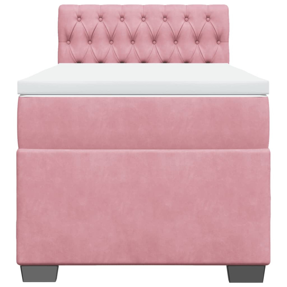 Produktbild för Ramsäng med madrass rosa 80x200 cm sammet