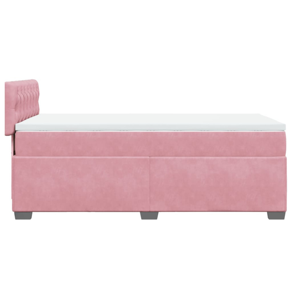 Produktbild för Ramsäng med madrass rosa 80x200 cm sammet