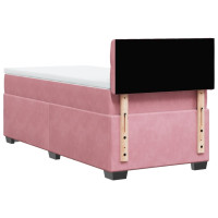 Produktbild för Ramsäng med madrass rosa 80x200 cm sammet
